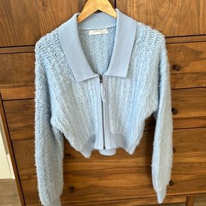 Anthropologie Light Blue Cropped Sweater